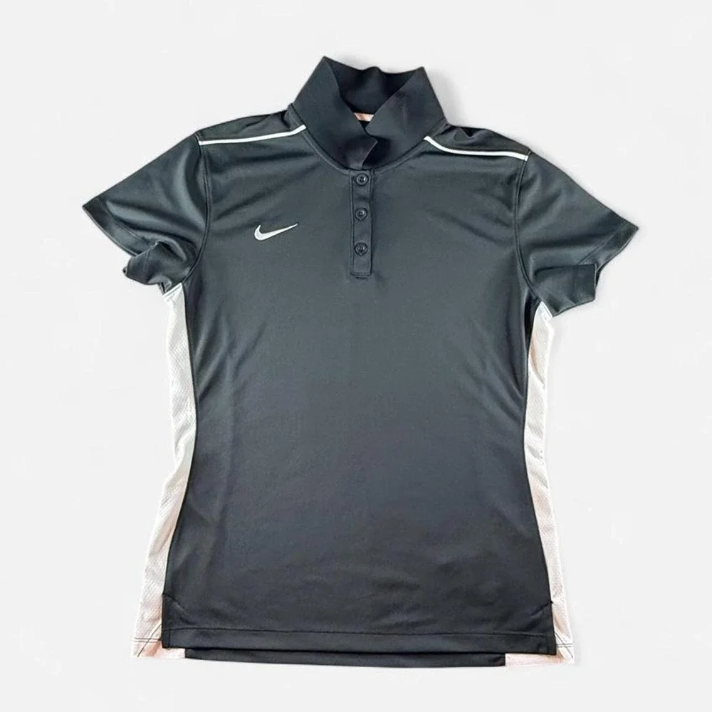 Nike Dri-FIT Gray Polo Shirt Athletic Golf Tennis Performance Short Sleeve
